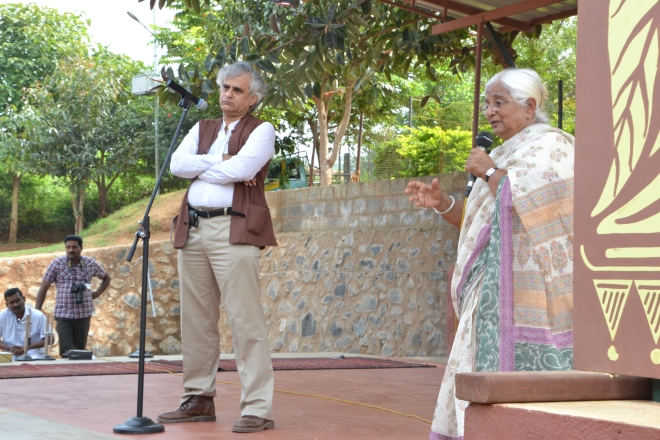 P Sainath speaks to the Vidya Vanam community